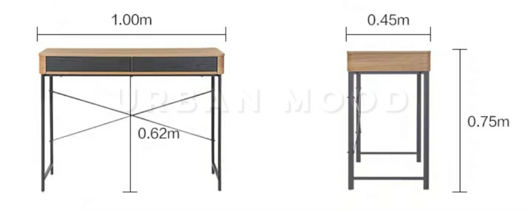 DESMOND Modern Industrial Study Table