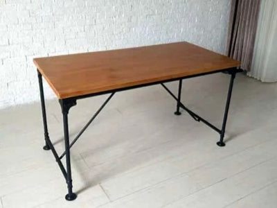 ARTHUR Industrial Solid Wood Dining Table & Bench