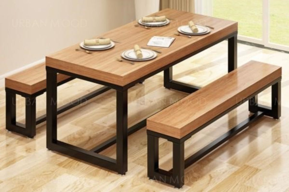 AMOUR Rustic Solid Wood Dining Table