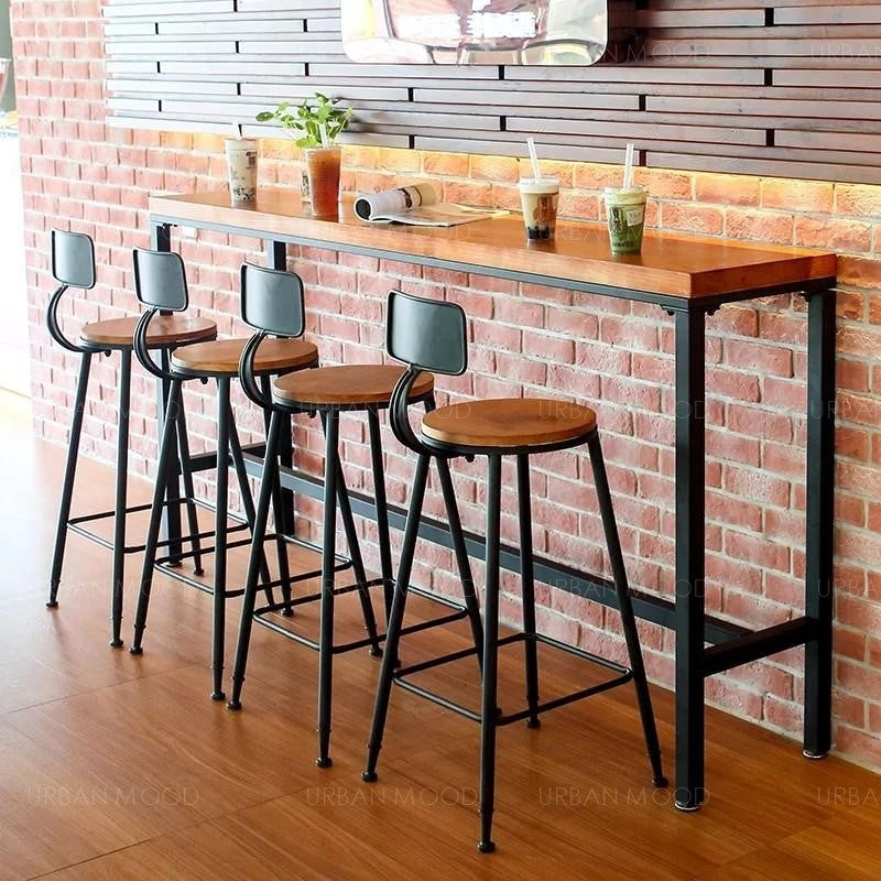 OSMOND Rustic Wood Bar Table & Stool