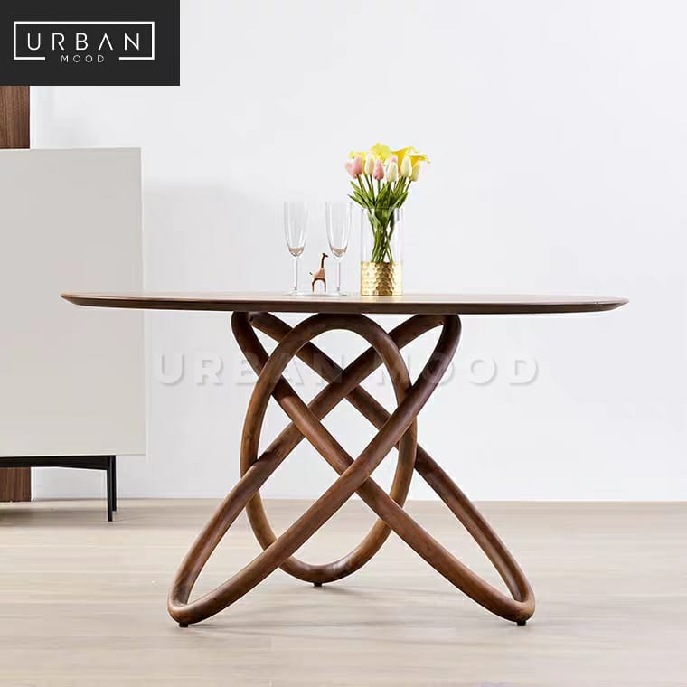 OBLIQUE Postmodern Solid Wood Round Dining Table