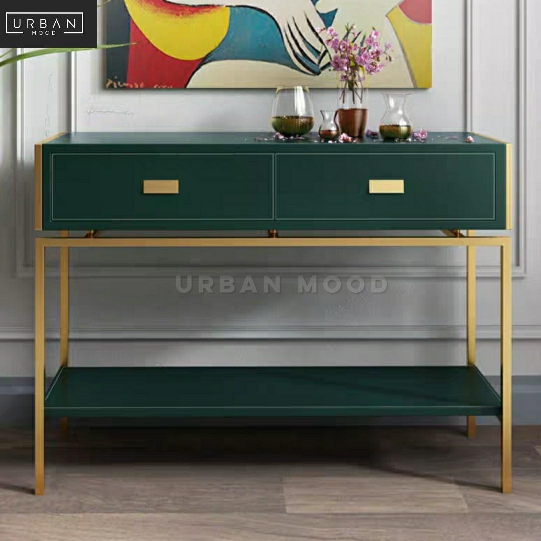 PANACHE Modern Leather Hallway Console