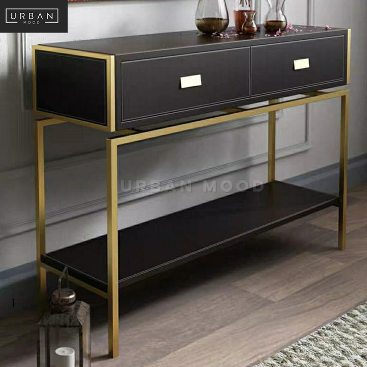 PANACHE Modern Leather Hallway Console