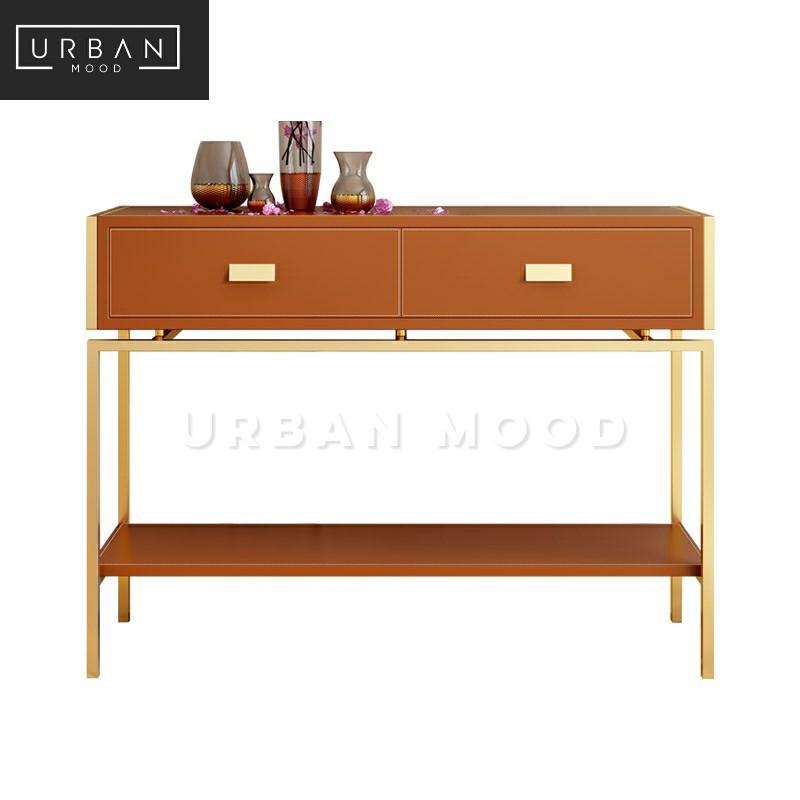 PANACHE Modern Leather Hallway Console