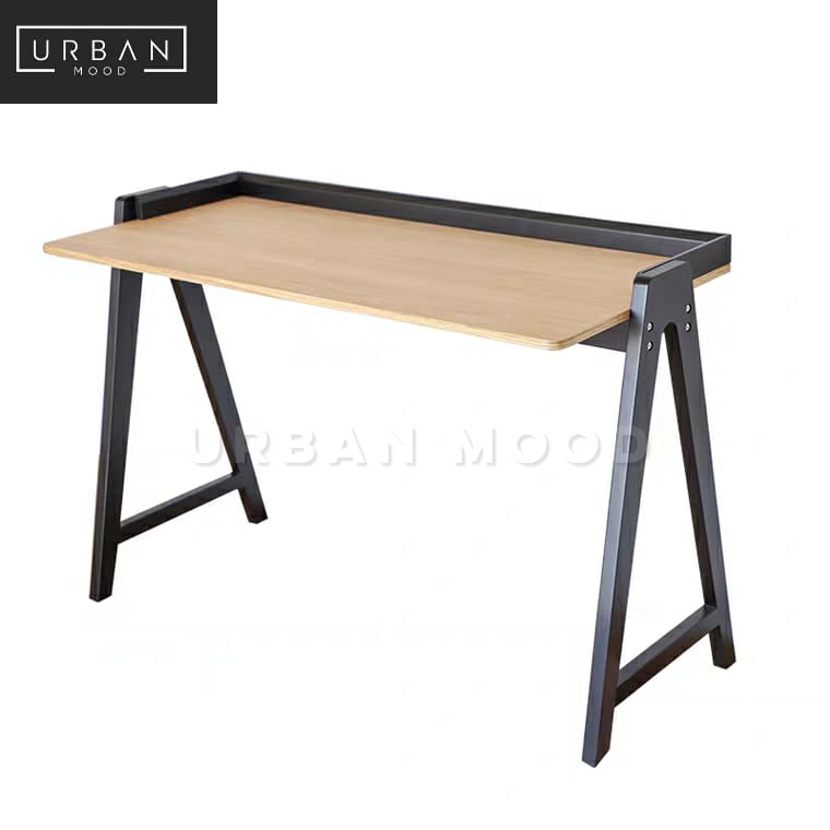 PLIER Industrial Solid Wood Study Table