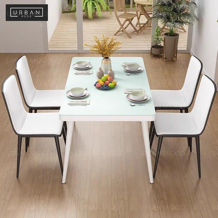 PRIESTLEY Tempered Glass Dining Table Set