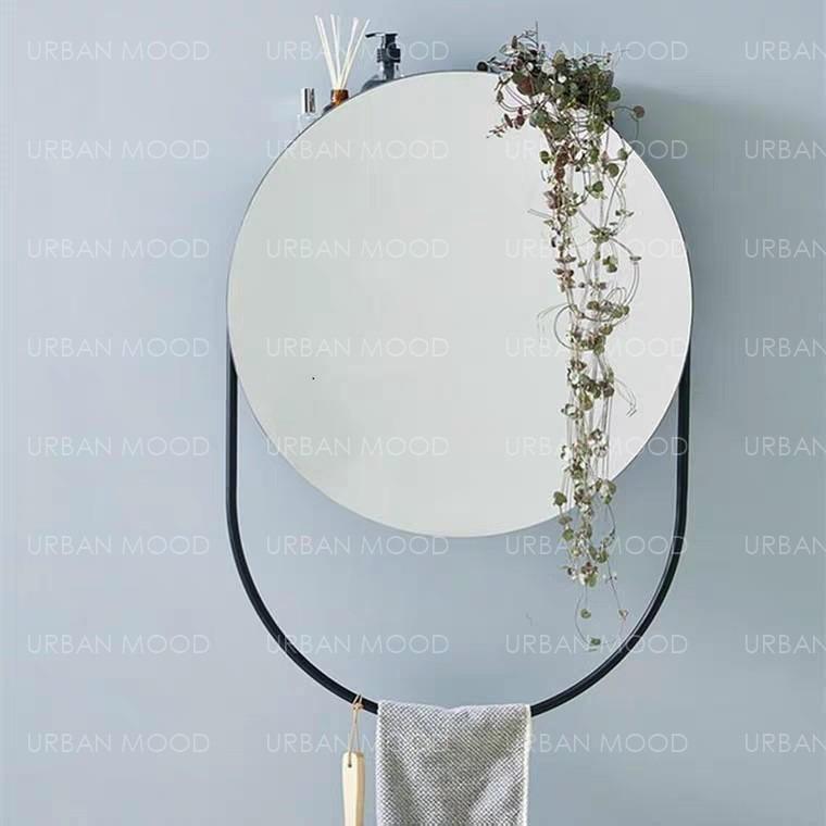 REIKO Round Wall Mirror Rack