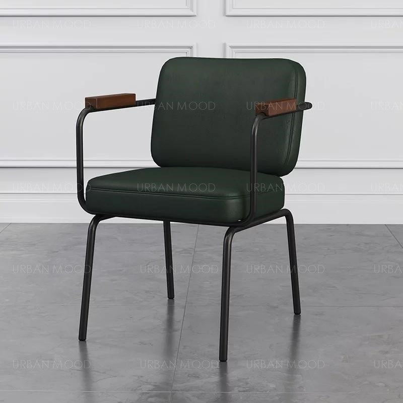 RONNIE Vintage Faux Leather Office Dining Chair