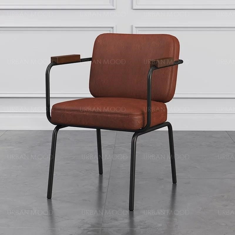 RONNIE Vintage Faux Leather Office Dining Chair