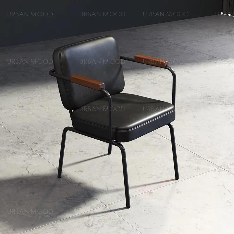 RONNIE Vintage Faux Leather Office Dining Chair