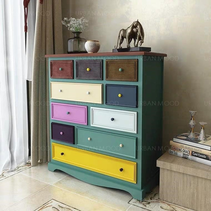 RUSSELL Rustic Tall Chest of Drawers