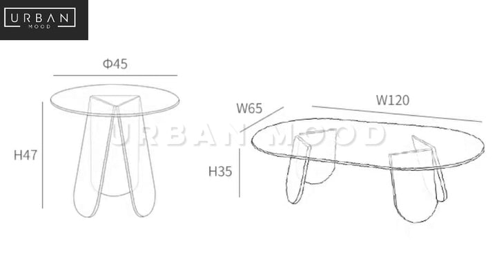 RADIAL Postmodern Iridiscent Side Table