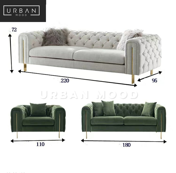 REIGN Victorian Velvet Tufted Sofa