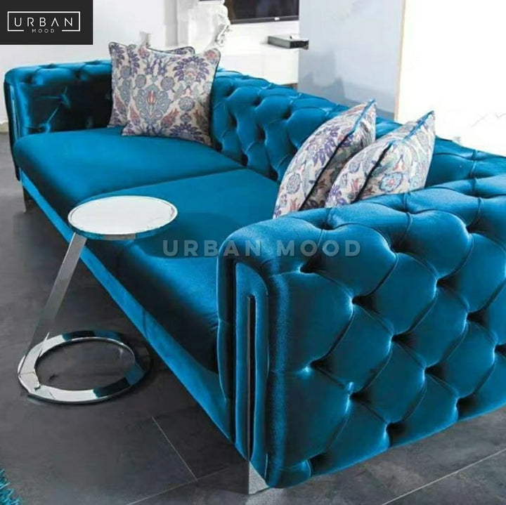 REIGN Victorian Velvet Tufted Sofa