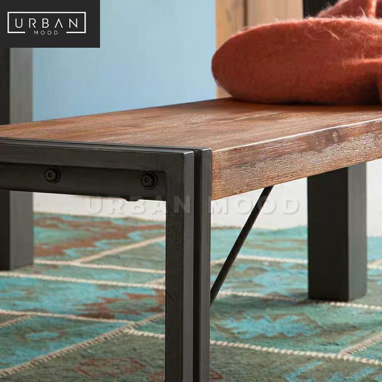 RIDGET Industrial Solid Wood Dining Bench