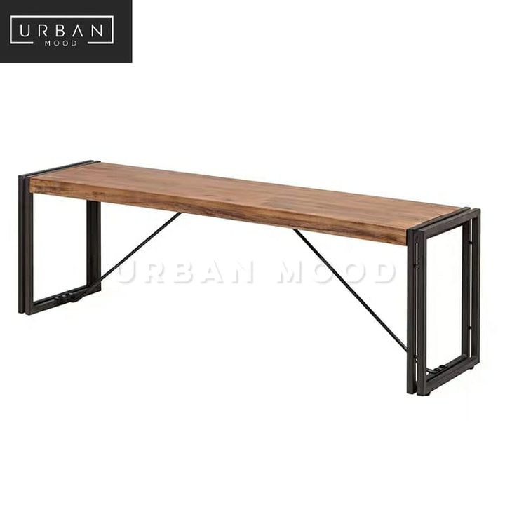 RIDGET Industrial Solid Wood Dining Bench