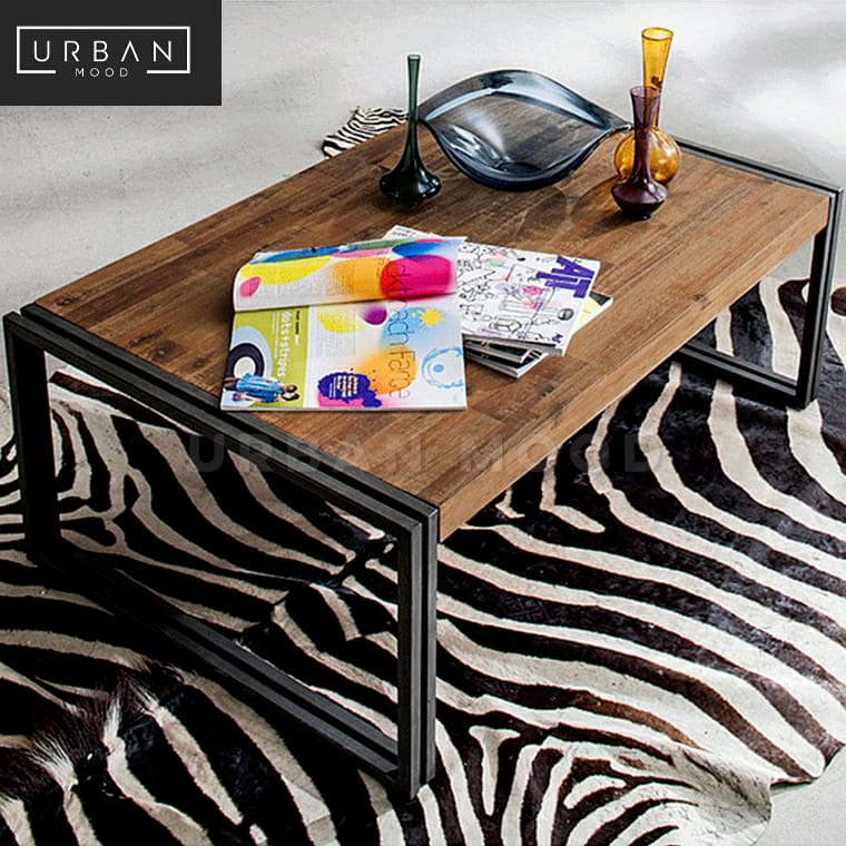 RIDGET Industrial Solid Wood Coffee Table