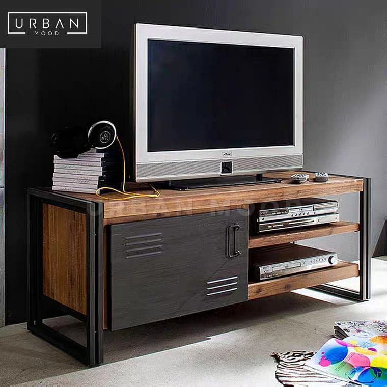 RIDGET Industrial Solid Wood TV Cabinet