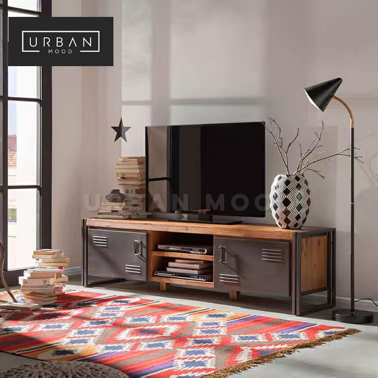 RIDGET Industrial Solid Wood TV Console
