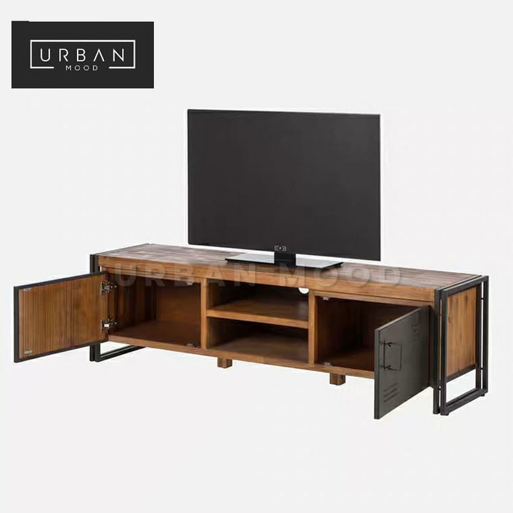 RIDGET Industrial Solid Wood TV Console