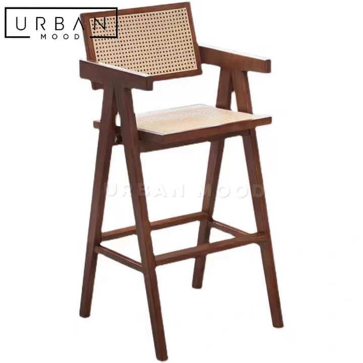 ROSSEX Rustic Rattan Bar Stool