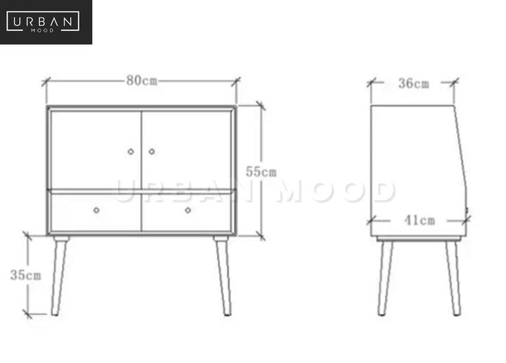 RUSTLE Rustic Solid Wood Display Cabinet