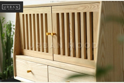 RUSTLE Rustic Solid Wood Display Cabinet