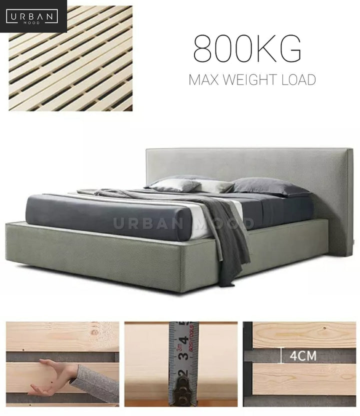 SACHS Modern Leather Platform Bedframe