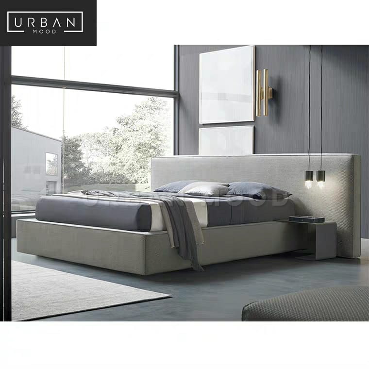 SACHS Modern Leather Platform Bedframe