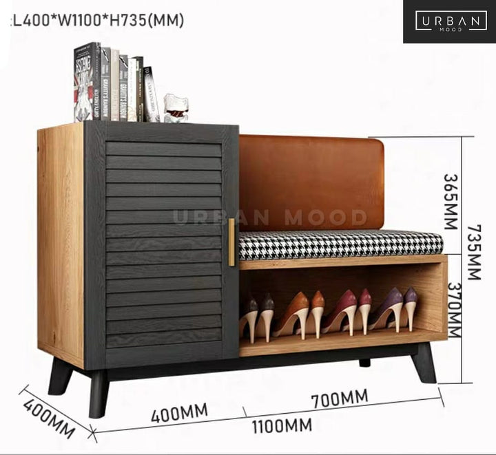 SAFFRON Contemporary Shoe Cabinet Bench