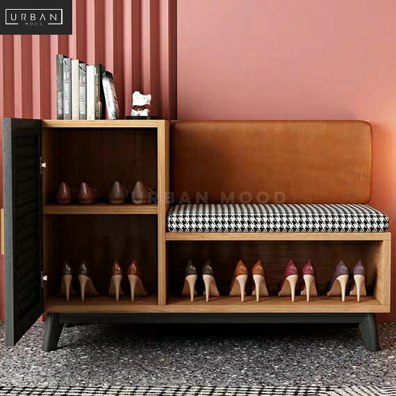 SAFFRON Contemporary Shoe Cabinet Bench