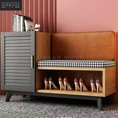 SAFFRON Contemporary Shoe Cabinet Bench