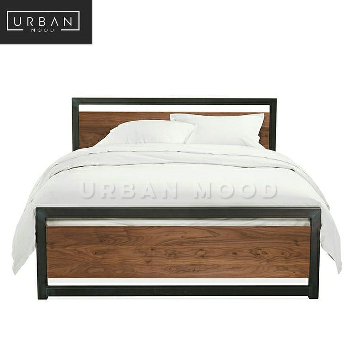 SEAN Industrial Solid Wood Bedframe