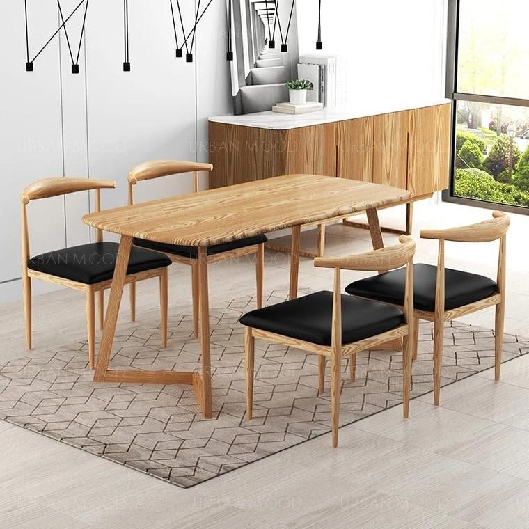 Slim wooden deals dining table