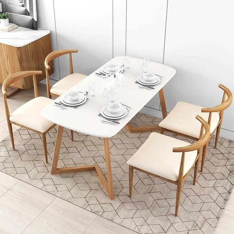 Slim wooden deals dining table