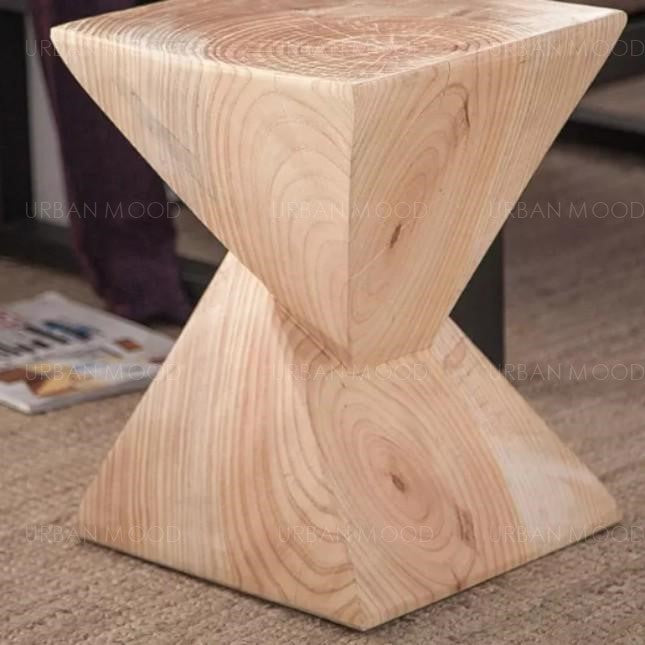 SHINO Natural Wood Slab Side Table / Stool