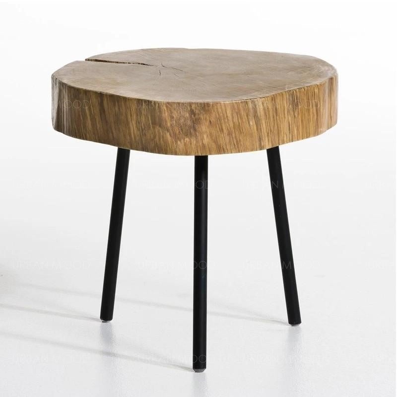 SHINO Natural Wood Slab Side Table / Stool