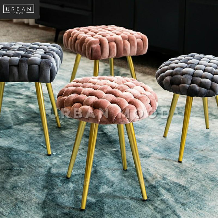 SOFIAN Velvet Knitted Vanity Stool