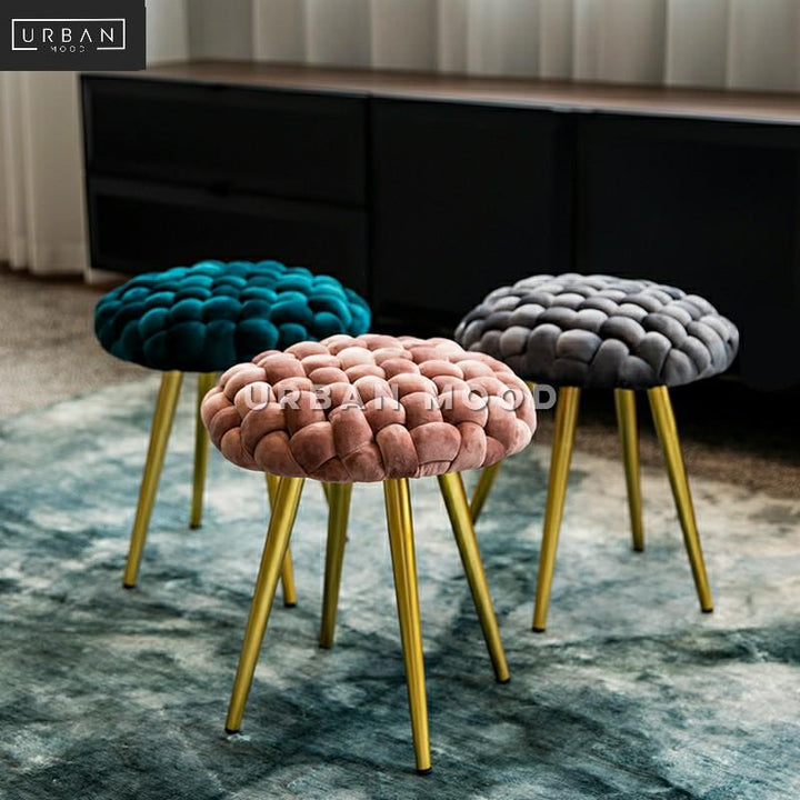 SOFIAN Velvet Knitted Vanity Stool