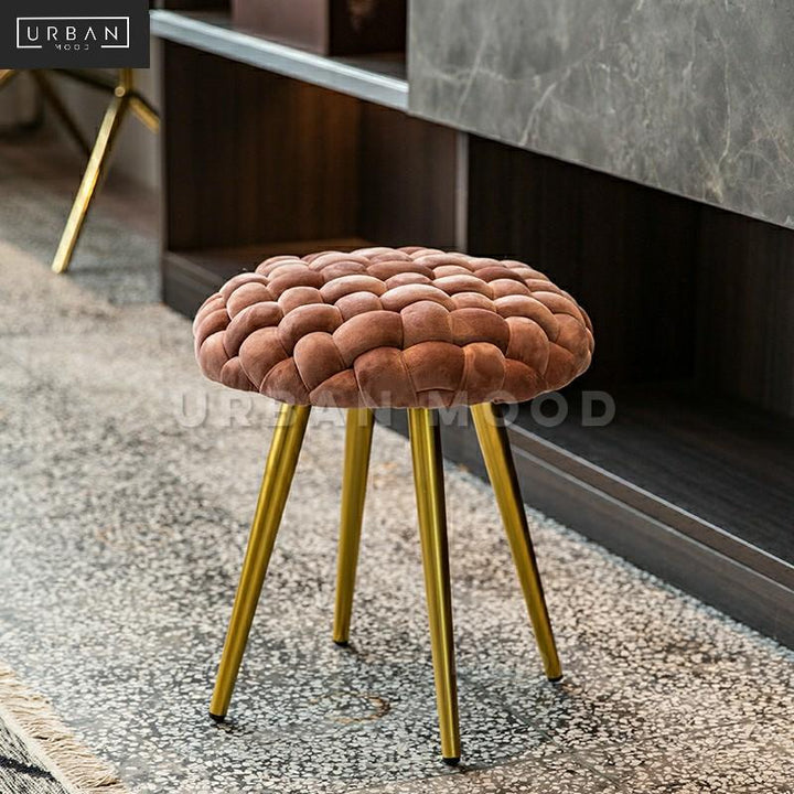 SOFIAN Velvet Knitted Vanity Stool