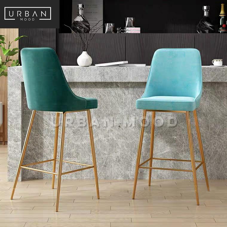 SOLENT Modern Velvet Bar Chair