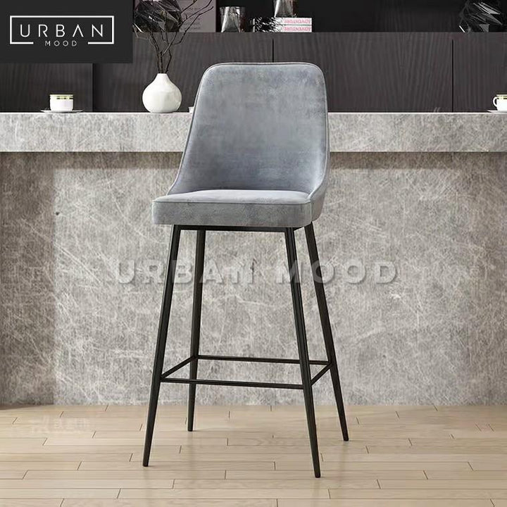 SOLENT Modern Velvet Bar Chair