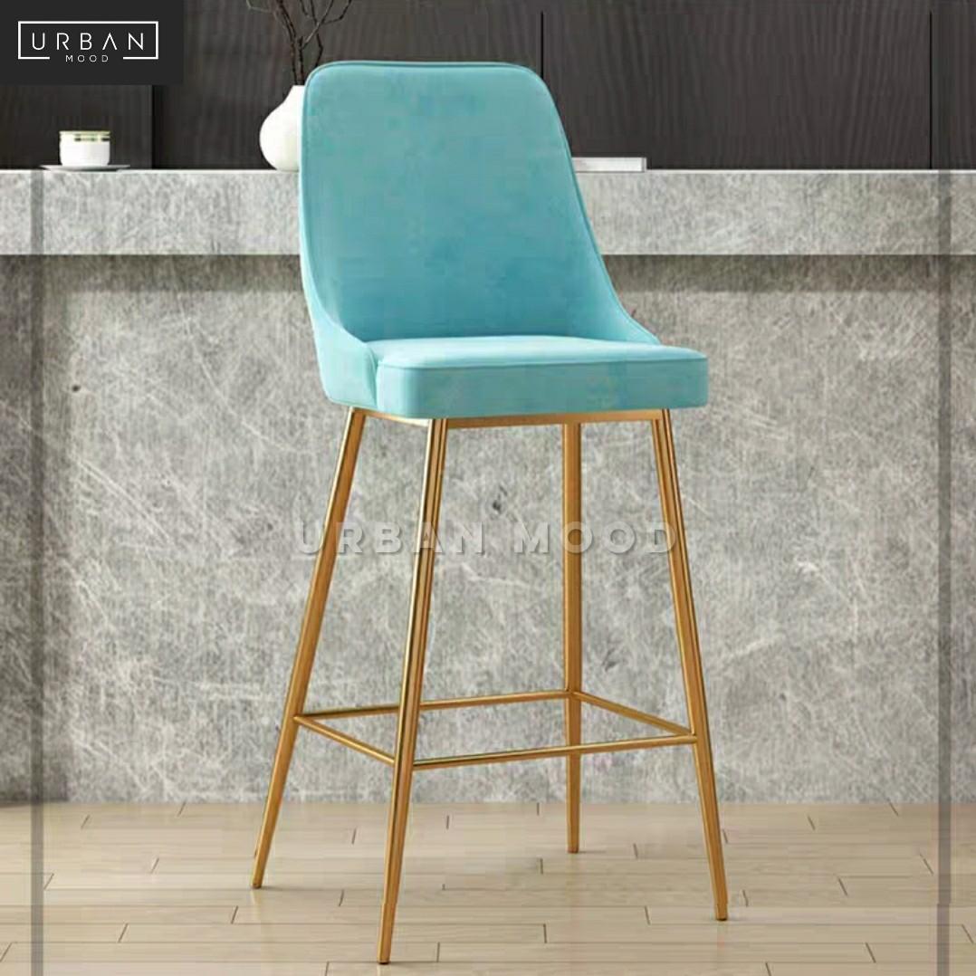 SOLENT Modern Velvet Bar Chair