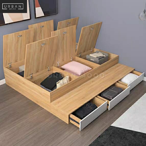 STEFAN Minimalist Platform Storage Bed