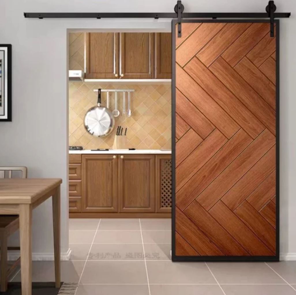 SADIE Modern Industrial Solid Wood Sliding Door