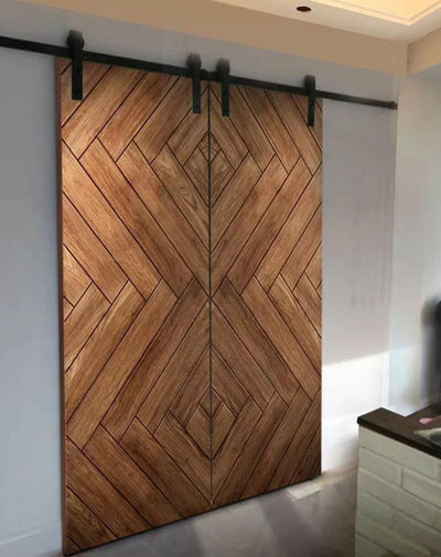 SADIE Modern Industrial Solid Wood Sliding Door