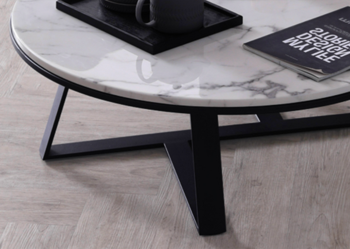 MARRIOT Round Marble Coffee Table Set