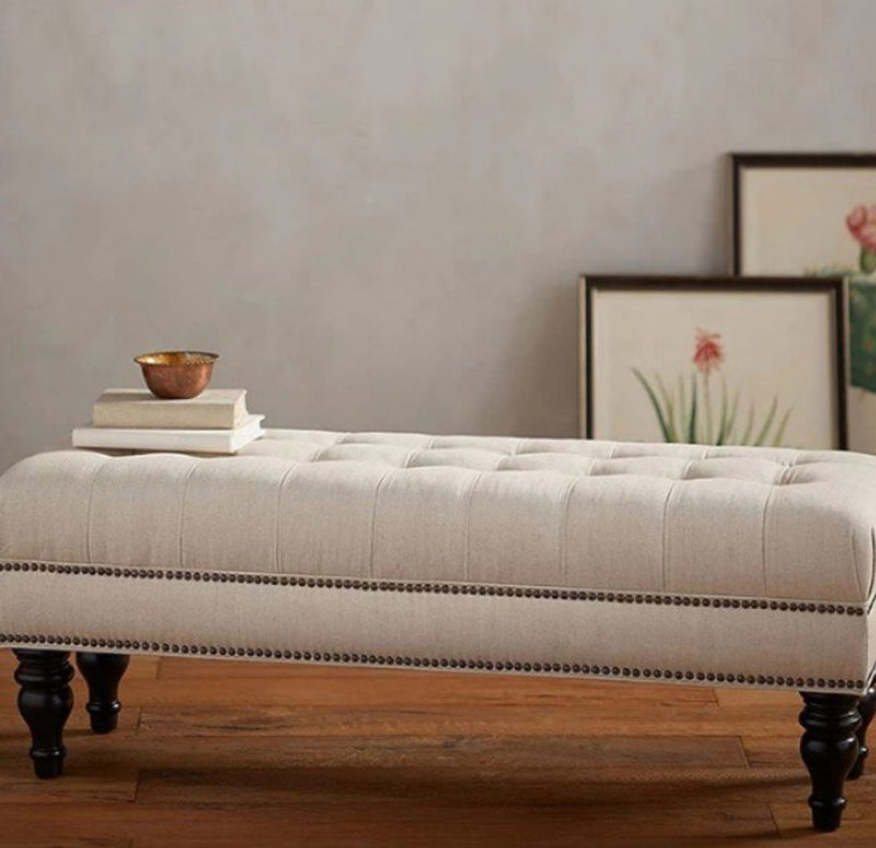 LORY Classic Faux Leather Ottoman Bench