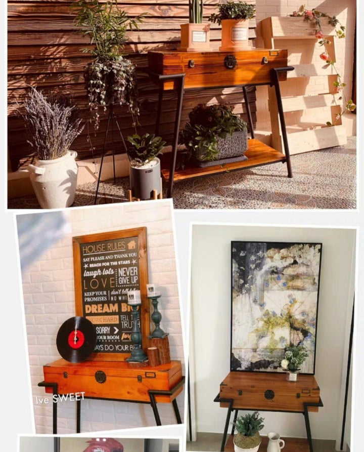 JACQUES Rustic Reclaimed Wood Hallway Console