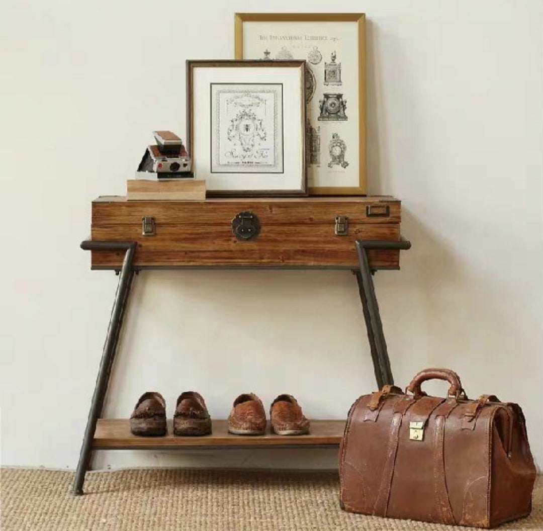 JACQUES Rustic Reclaimed Wood Hallway Console